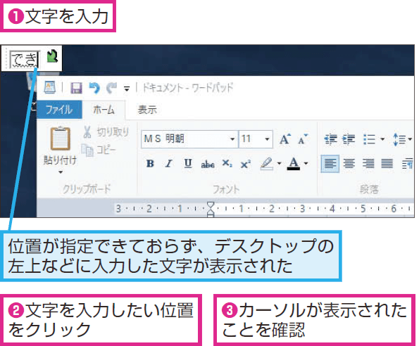 文字 pc 左上 に