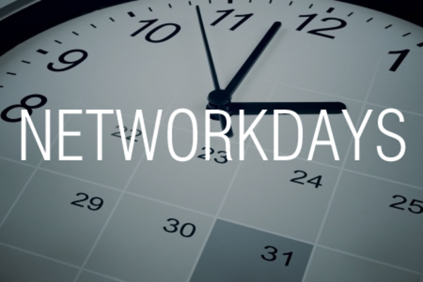 NETWORKDAYS関数で土日と祭日を除外して期間内の日数を求める