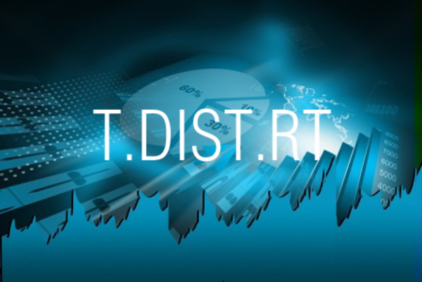 T.DIST.RT関数でt分布の右側確率を求める