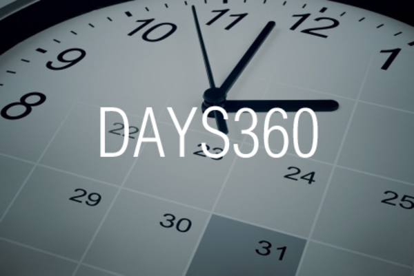 DAYS360関数で1年を360日として期間内の日数を求める