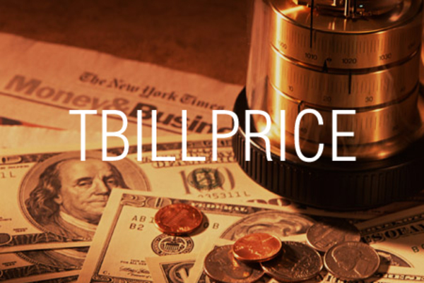 TBILLPRICE関数で米国財務省短期証券の現在価格を求める