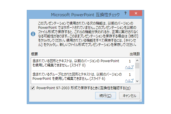 古いバージョンのパワーポイント用に資料を保存する方法