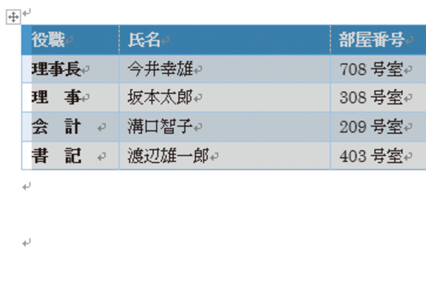 Wordで表を用紙の左右中央に正確に配置する方法