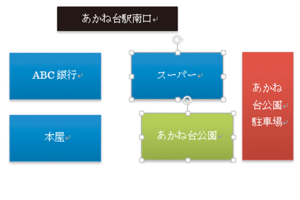 Wordで複数の図形の端をきれいにそろえて並べる方法