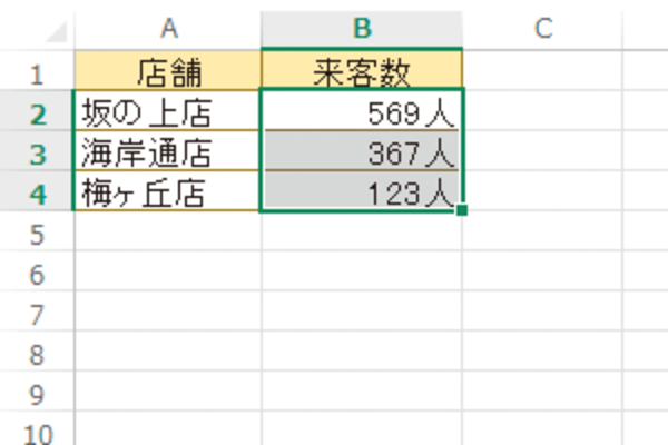 Excelで「10人」などのように数値に単位を付けて表示する方法