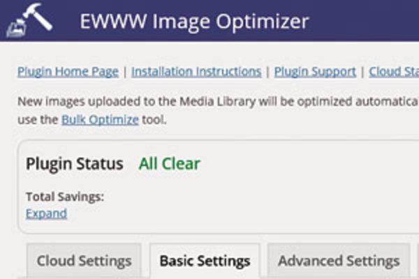 WordPress「EWWW Image Optimizer」プラグインで画像ファイルを軽量化する