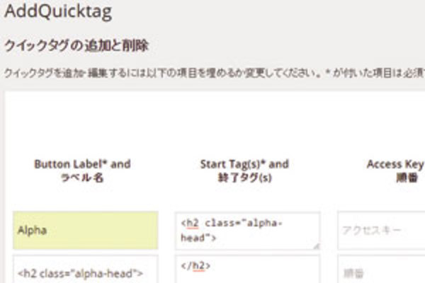 WordPress「AddQuicktag」プラグインの使い方:HTMLのタグの入力を効率化する