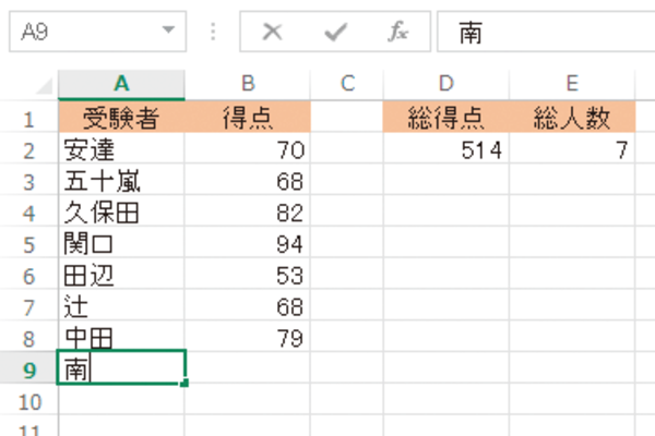 Excelで集計がデータの増減に合わせて行われるようにする方法