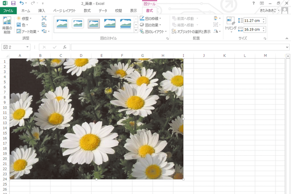 Excelのワークシートに画像を挿入する方法