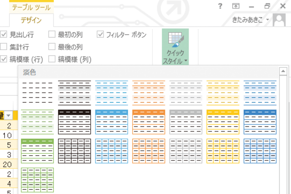 Excelの「テーブルスタイル」でデザインを設定する方法 できるネット