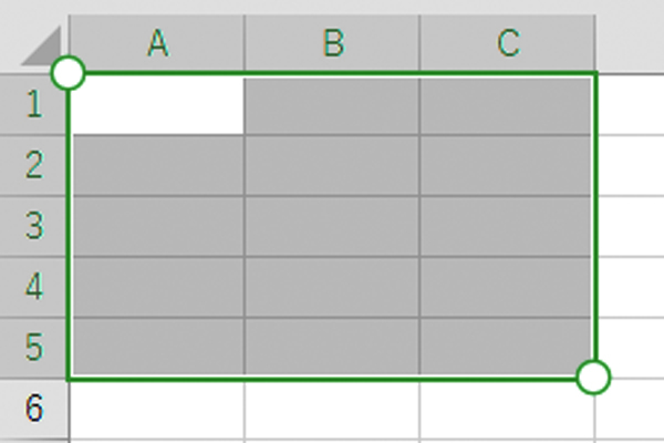 Excelのセル範囲をタッチ操作で選択する方法