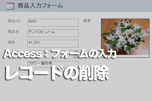 Accessのフォームで既存のレコードを削除する方法