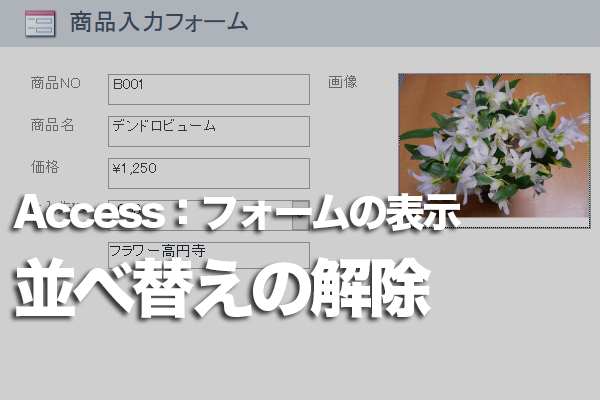 Accessのフォームを並べ替え後、開き直すと並べ替えられるときの対処方法