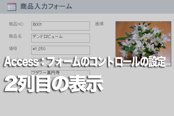 Accessのフォームにコンボボックスの2列目の値も表示する方法