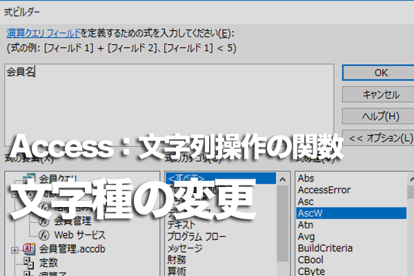 Accessの関数でひらがなで入力されたふりがなをカタカナに直す方法