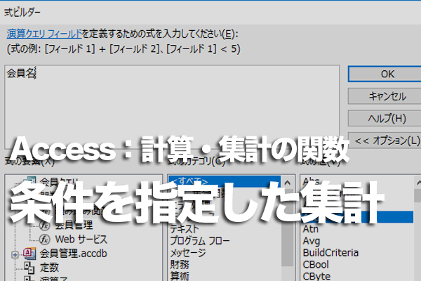 Accessの「Dsum」関数で条件に合うレコードのみ集計する方法