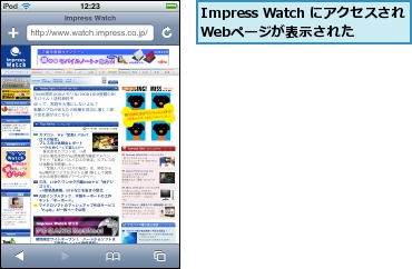 Impress Watch にアクセスされWebページが表示された