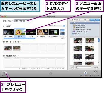 メニュー画面のあるdvdをすばやく作成するには Imovie できるネット