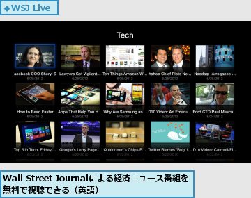 Wall Street Journalによる経済ニュース番組を無料で視聴できる（英語）  