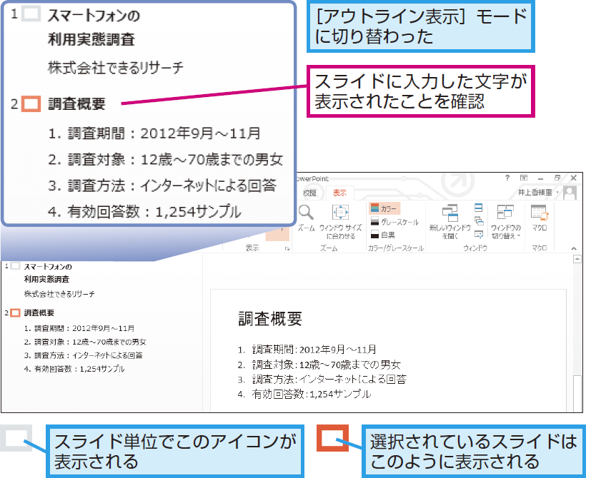 パワーポイントのアウトライン機能でプレゼンの構成を組み立てる方法 Powerpoint できるネット