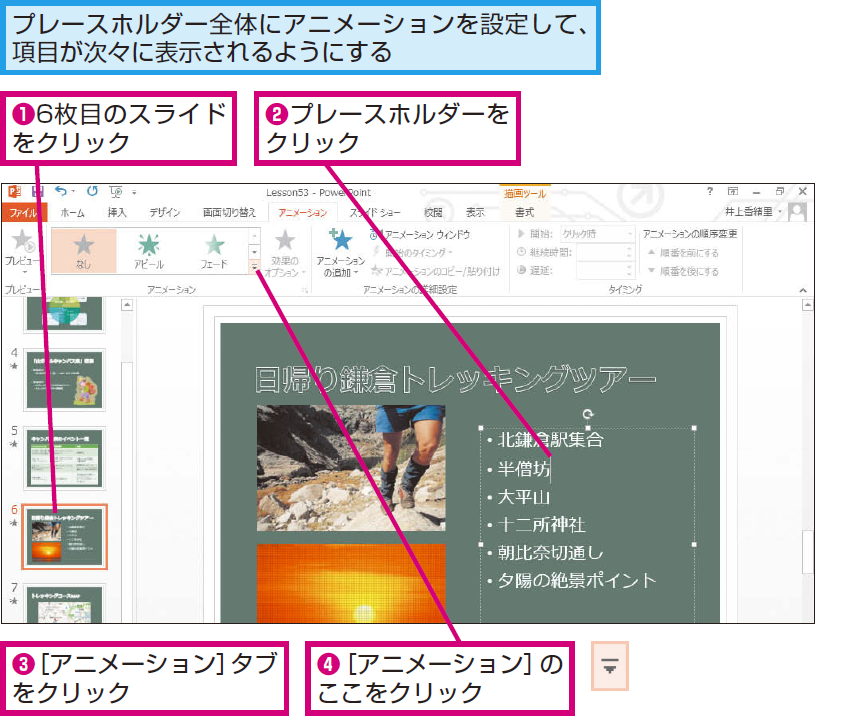 パワーポイントで文字をアニメーションさせる方法 Powerpoint できるネット