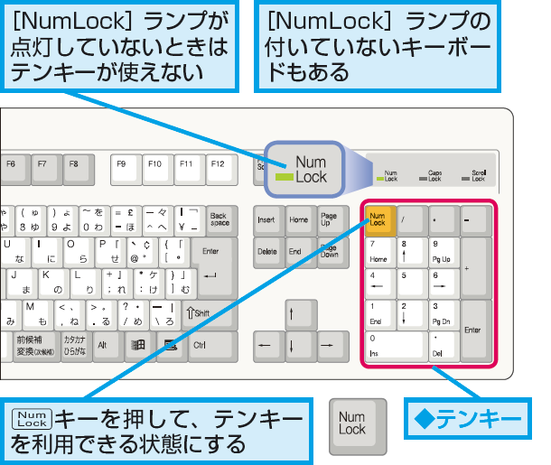 テンキーを押しても数字が入力できないときは できるネット