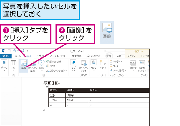 Wordで表の中に写真を入れる方法 できるネット