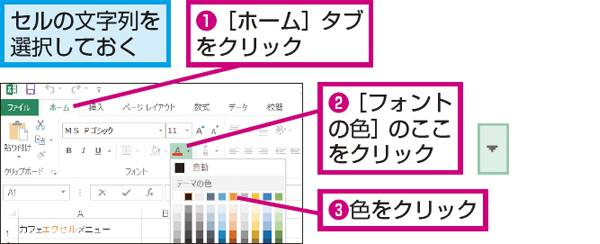 Excelでセル内の文字の一部だけ色を変える方法 できるネット