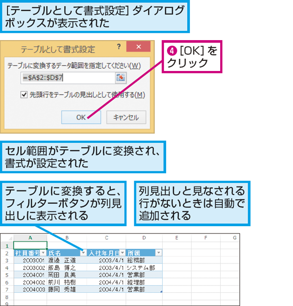 Excelの表のデザインを変更する方法 できるネット