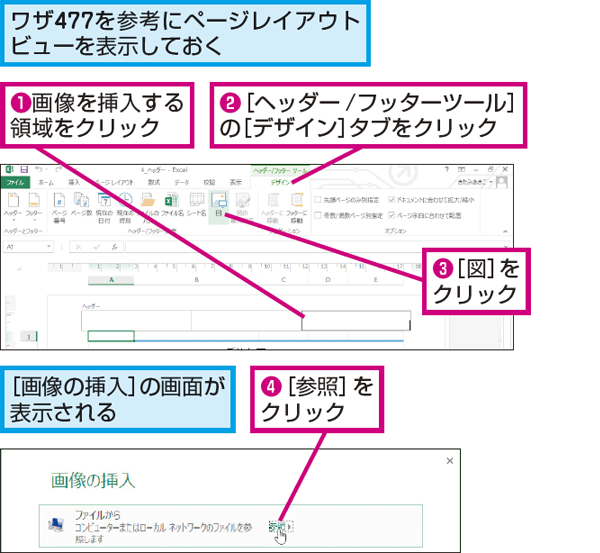 Excelのワークシートのヘッダーに画像を挿入する方法 できるネット