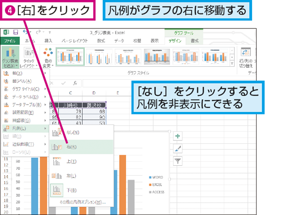 Excelでグラフの凡例の位置や表示 非表示を切り替える方法 できるネット