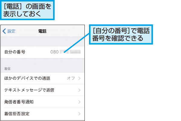 Iphone 電話 番号 確認