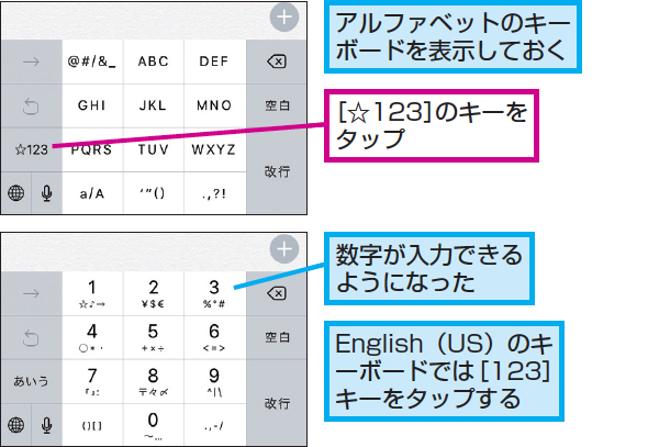 Iphoneの日本語かなキーボードで数字や記号を入力する方法 できるネット