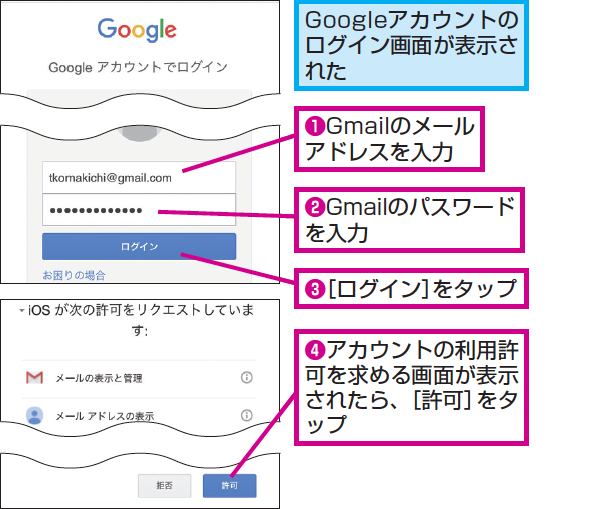 Iphoneにgmailのアドレスを設定する方法 Googleアカウントの追加 できるネット