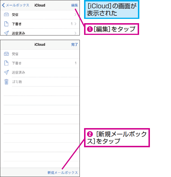 Iphoneの メール アプリで新しいフォルダを作成する方法 Iphone できるネット