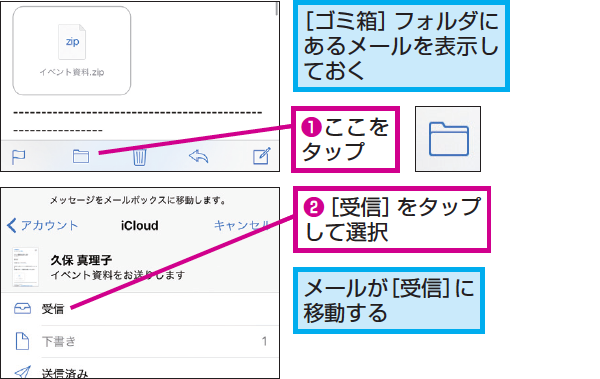 Iphoneで ゴミ箱 に捨てたメールを戻す方法 できるネット