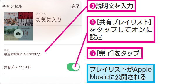 自分のプレイリストをapple Musicで公開する方法 Iphone できるネット