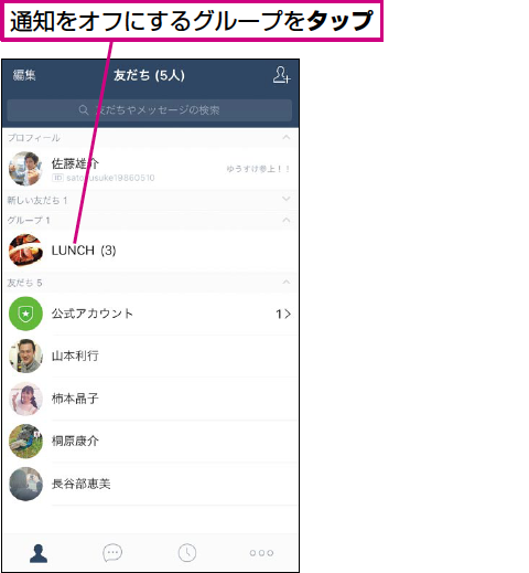 Lineで特定の人やグループの通知をオフにする方法 できるネット