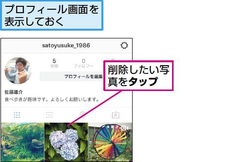 Instagramで投稿した写真を削除する方法 できるネット