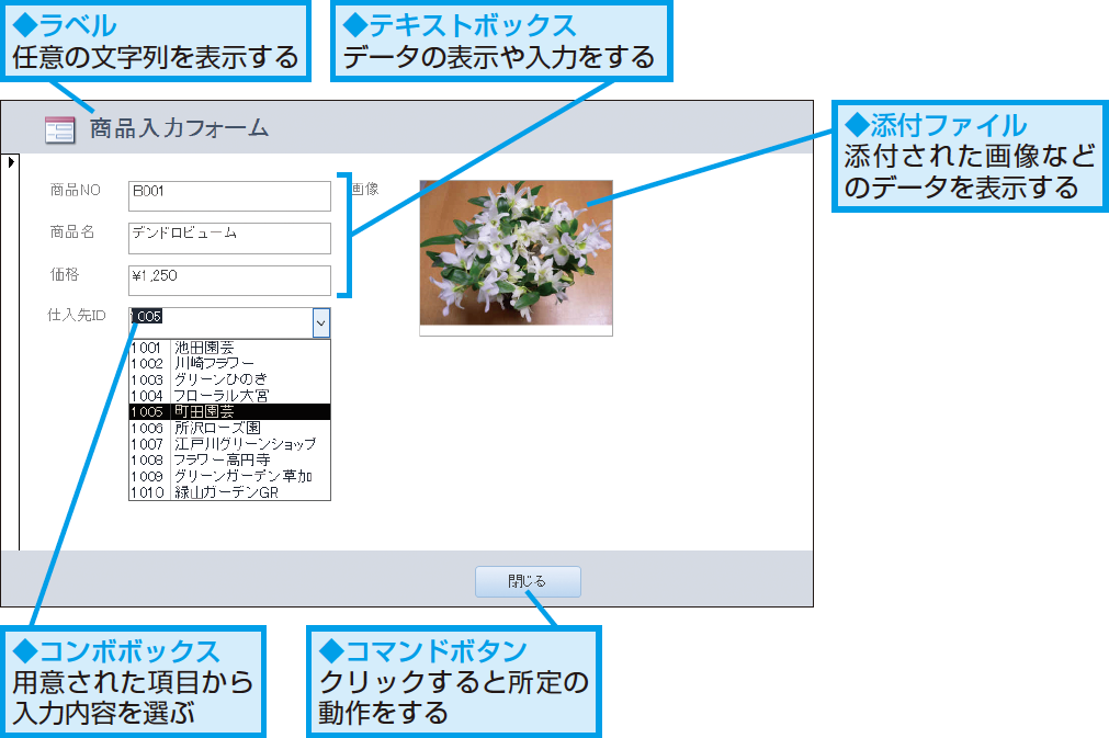 Accessのフォームのコントロールとは できるネット