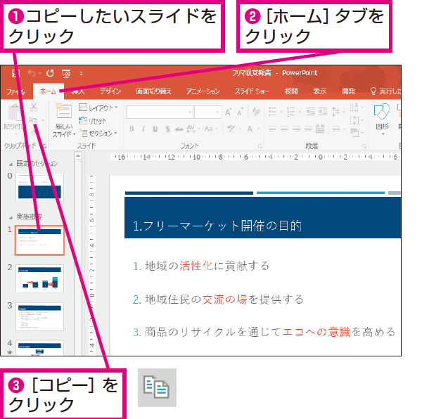 Powerpointのスライドをコピーする方法 できるネット