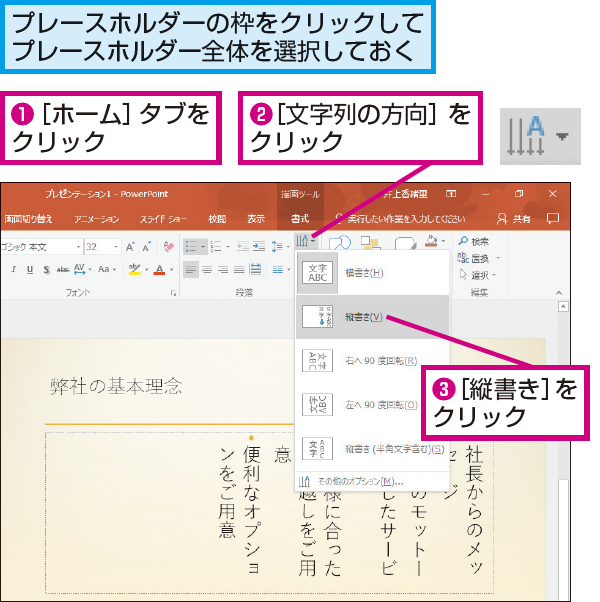 Powerpointで文字を縦書きに入力する方法 できるネット