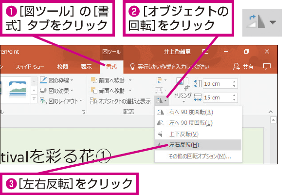 Powerpointで画像の向きを左右反転する方法 できるネット