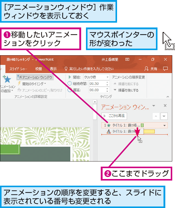 Powerpointでアニメーションの順序を変更する方法 できるネット