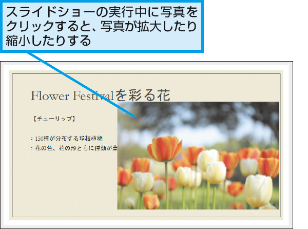 Powerpointでスライドショーの実行中に画像の大きさを変える方法 できるネット