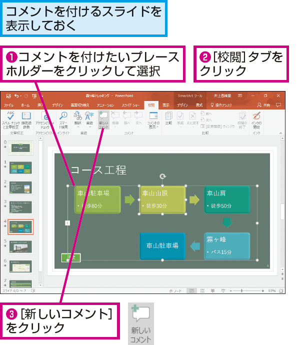 Powerpointのスライドにコメントを追加する方法 できるネット