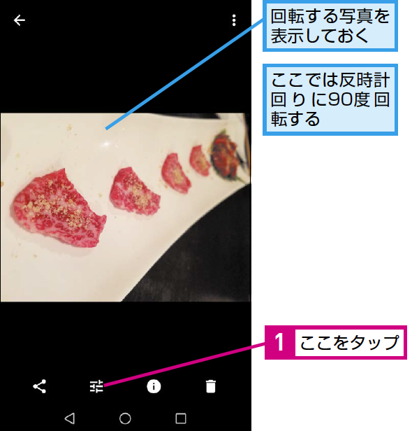 Googleフォトで写真を回転する方法 できるネット