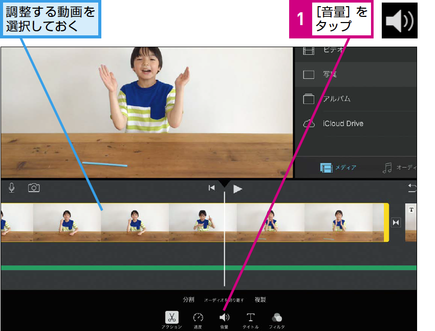 ユーチューバー入門 Imovieで動画の音量を調整するには 親子でユーチューバー できるネット