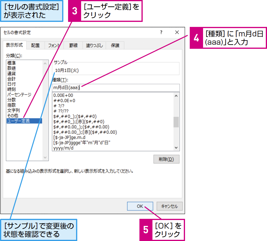 Excel効率化 曜日 年月日など エクセルで日付表示を自動的に変えるには リクナビnextジャーナル