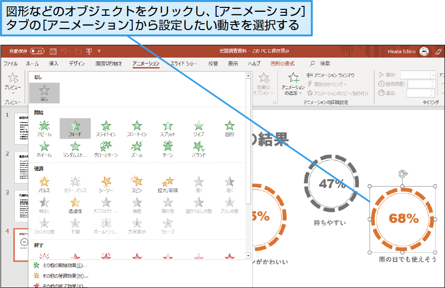 パソコン仕事術 Powerpointのアニメーションは使いどころが肝心 できるネット